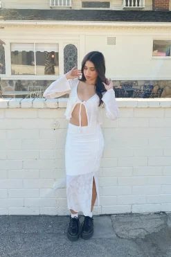 Floral Split Front Mesh Top