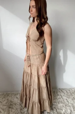 Open Front Tie Top
