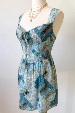 Patchwork Print Mini Dress