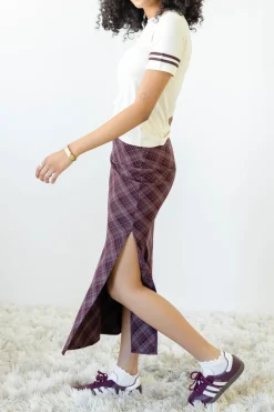 Plaid Midi Skirt
