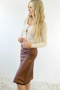 Satin Midi Skirt