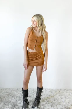 Suede Mini Skort